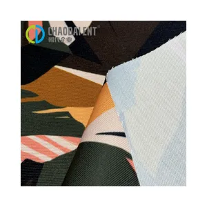Eco-friendly Environmental Fabric 21S*21S 3/1Twill GRS Leaf Printed 100%RPET Recycled Polyester Canvas Fabric For Garment thumbnail-5