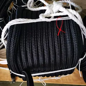 Marine Rope 12 Strand Uhmwpe Core Core-spun Double Braided Polyester Cover Coated Mooring Rope 22mmx220m With Spliced Eye thumbnail-5