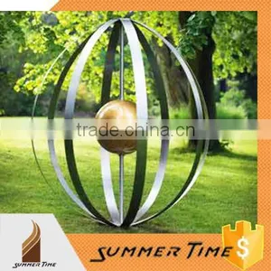 Stainless Steel Garden Abstract Rolling Ball Sculpture thumbnail-1