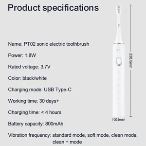 Infly PT02 White & Black Sonic Electric Toothbrush thumbnail-5
