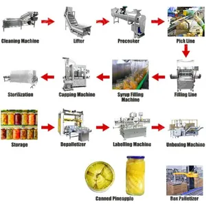 Automatic Canning Sliced Pineapple Strips Chunks Chips Process Production Line Making Machine thumbnail-5