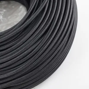 Customise UL Cable 2 Core 3 Core 0.824mm² Matt Shinny Silver Dark Silver Colour Round Cotton Fabric Braided Wire Cable thumbnail-3