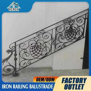 Fancy Wrought Iron Railing China Balcony Balustrades Stair Fence For Sale thumbnail-2