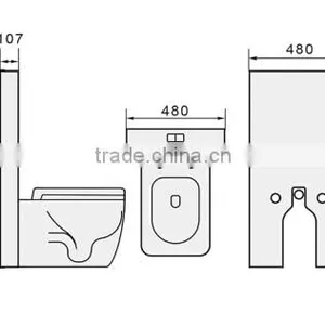 Back to Wall Toilet P/S Trap Elongated WC Pan for Concealed Cistern or Floor-standing Flushing Cistern WATERMARK WC-6015 thumbnail-4