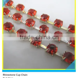 Hot Sale Aquamarine Diamond Rhinestone Cup Chain Trimming For Clothes thumbnail-6