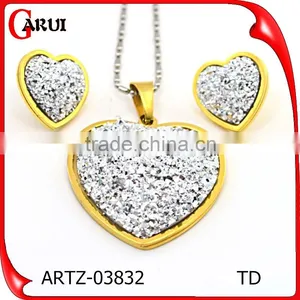 Brazilian Gold Jewelry Wholesale 316L Stainless Steel Jewelry Ruby Jewelry Set thumbnail-6