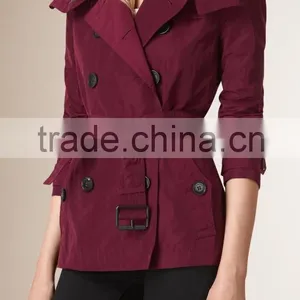 Women Winter Hooded Short Trench Coat thumbnail-3