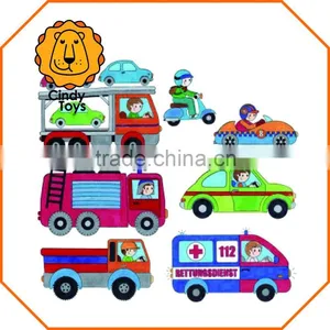 Wooden Rubber Stamps Motor Vehicles 7 Pcs for Kids thumbnail-1
