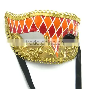 Custume Carnival Accessories HT-HF026 Plastic Half Face Party Eye Mask and Eye Mask Satin thumbnail-3