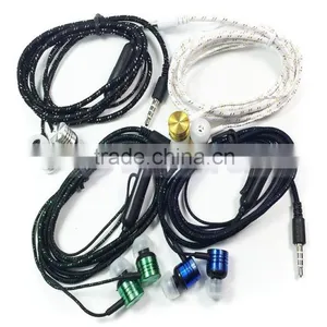 3.5MM Weave Braided Fabric Cord Earphone With MIC for IPhone 6 Plus S Galaxy S7 Edege S6 Note 5 S5 HTC Smart Phone thumbnail-5