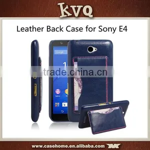 Dark Blue Back Leather Case For Sony Xperia E4 thumbnail-1