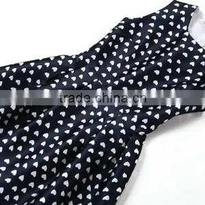 100% Polyester Sleeveless Heart Printed Summer Dress 2014 With Good Lining thumbnail-6