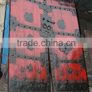 Chinese Antique Red Wooden Folding Doors thumbnail-1