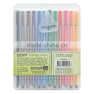 Mont Marte Fine Tip Marker Tri Grip in Case 12pce thumbnail-3