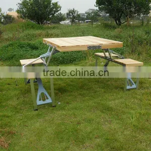 Wooden Folding Portable Picnic Table With 4 Seats thumbnail-1