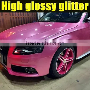 Glossy Pearl Glitter Pink Car Wrapping thumbnail-5