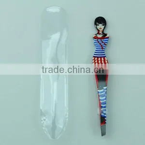 Blue Dressing Girls Shape Personalized Slanted Tweezer thumbnail-1