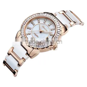 Fashion Stainless Steel and Ceramic Watches With Diamond for Ladies thumbnail-1