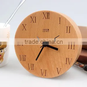 Hot Sale Shanshui New Design 100% Wooden Carving Desktop Clock, DRZ006 thumbnail-4