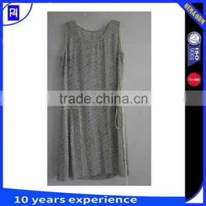 100% Viscose Print Dress Contrast Solid 100% Polyester Cdc Piping Sleeveless Boat Neck Piping Belt Casual Wear thumbnail-1