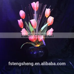 LED Artificial Tulip Flowers Light/Optical Fiber Flowers Pot Light thumbnail-3