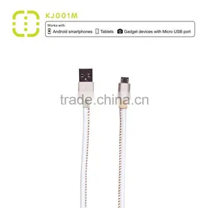 Walnut Micro Leather Charging Cable With Metal Housing thumbnail-1