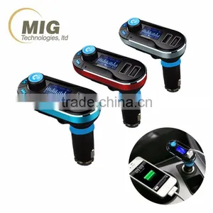 Car FM Transmitter Kit Cigarette Lighter Charger Card Blue New Top MP3 Player thumbnail-1