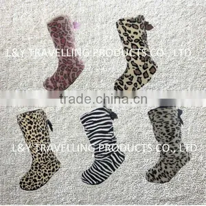 Ladies Animal Print Indoor Slipper Boots Animal Printing Winter Boots thumbnail-1