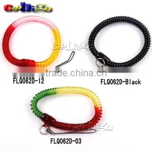 2"(50mm) Inside Dia. Mix Color Expandable Coil Ring With Lanyard for Gym Hand Tag Phone Straps thumbnail-1