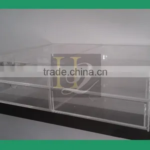 OEM Accpetable 4 Drawer Acrylic Clear Makeup Organizer Acrylic Cosmetic Display Box thumbnail-2