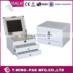 Wooden Cufflink Box, With Two Drawers and Mirror, High Quality Cufflink Gift Box thumbnail-1