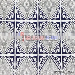 Latest African Lace Ffabric White Polyester Mesh Mlik Silk Thread With Geometric Element Fashion Style thumbnail-1