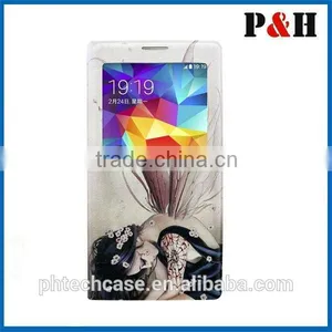 For Samsung GALAXY 9600 S5 Lovely Pattern Leather Case/Flip Wallet Colored Drawing Leather Case for Galaxy I9600 S5 thumbnail-5