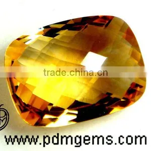 Citrine Semi Precious Gemstone Cushion Cut Faceted For Gold Jewelry From Manufacturer thumbnail-1