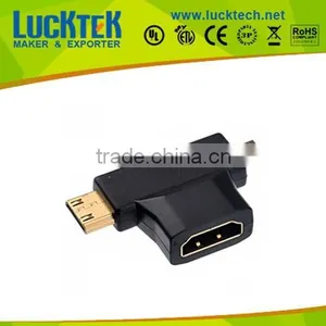 Combo Mini HDMI Male & Micro HDMI Male to HDMI Female 2-in-1 Adapter thumbnail-1