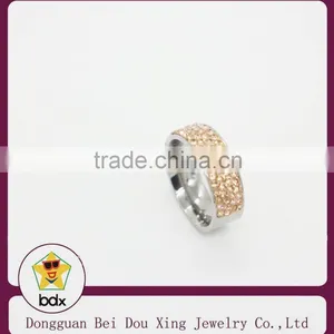 New Products 2015 Shiny and Sparkling With Rhinestone Stainless Steel Rings thumbnail-1
