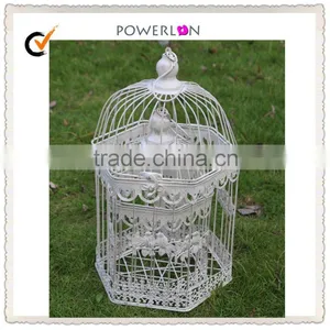 Custom Hanging Decorative Wrought Iron Hanging Bird Cage Candle Holder thumbnail-1