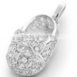Baby Shoe Design 925 Sterling Silver Pendant thumbnail-1