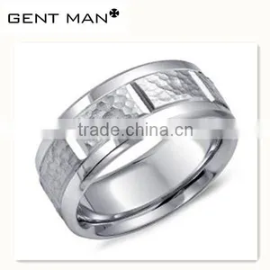 Classic Style Titanium Ring Hammer Surface Cobalt Men Ring Jewelry Factory Price thumbnail-1