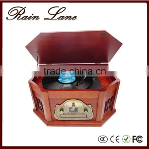 Rain Lane Elegant Furniture Wooden 6-in-1 Vinyl Record Player thumbnail-1