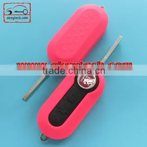 High Quatity Fita 500 Flip Remote Key Shell Pink 3 Button Fiat 500 Brava Panda Punto Fobs Romote Key Case thumbnail-3