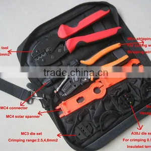 Solar PV MC4 Crimping Tool Kits for MC4 MC3 Solar Connector(2.5~6.0mm2) With Cable Cutter Crimp 26-10AWG Pins thumbnail-1