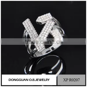 Brass Material Jewelry Ring Clear Zircon Stone Finger Ring Holder thumbnail-6