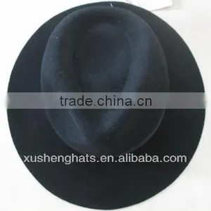 Fashion Black Wwaterprof 100% Wool Felt Homburg Hat thumbnail-1