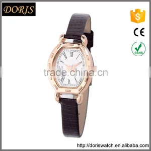New Models From Doris Watch Slim Band Square Alloy Rose Gold Women Dress Leather Watch thumbnail-1