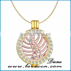 DIY Customized Round Coin Blank Beautiful Gold Pendant Necklaces thumbnail-2