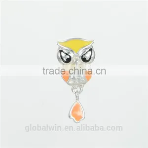 Owl Wholesale Engravable Charms European Charm Bracelet Necklace 100% Real 925 Sterling Silver S208 Aaa Cubic Zirconia thumbnail-1