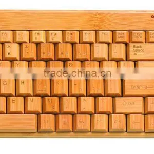 Wood Wireless Bluetooth Keyboard, Bamboo Bluetooth Keyboard for Iphone/ipad/tablet thumbnail-1