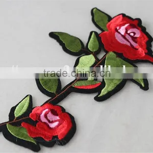 Good Looking 15*24cm Embroidery Rose Patches Leather Patch Snapback for Sale thumbnail-4