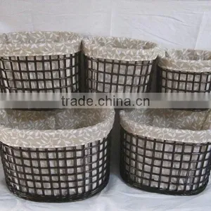 5/set Willow Laudary Basket With Lining thumbnail-1